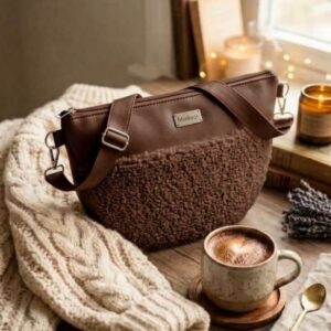 Csokibarna Teddy Crossbody